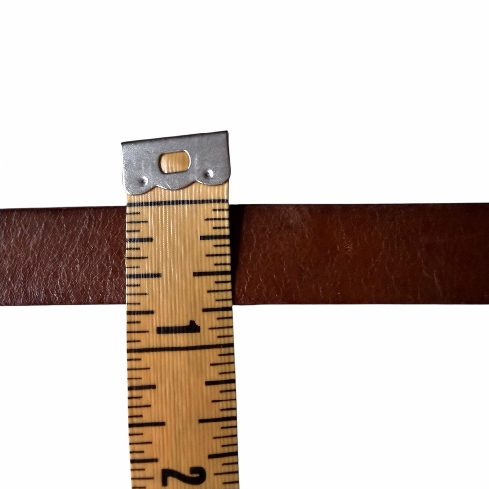 Narrow Brown Leather A. Brod Belt with Silvertone Buckle, Vintage, 33”/35” - Picture 12 of 14